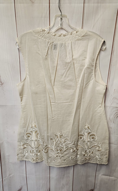 NWT Dana Buchman Women's Size L Beige Sleeveless Top