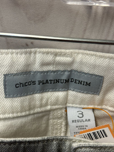 Chico's Women's Size 3 = US 16 Gray Metallic Jeans