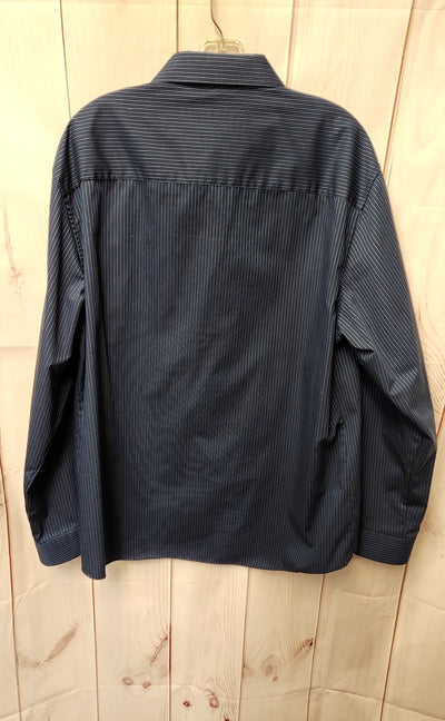 Kenneth Cole Men's Size 34 Blue Stripes Shirt
