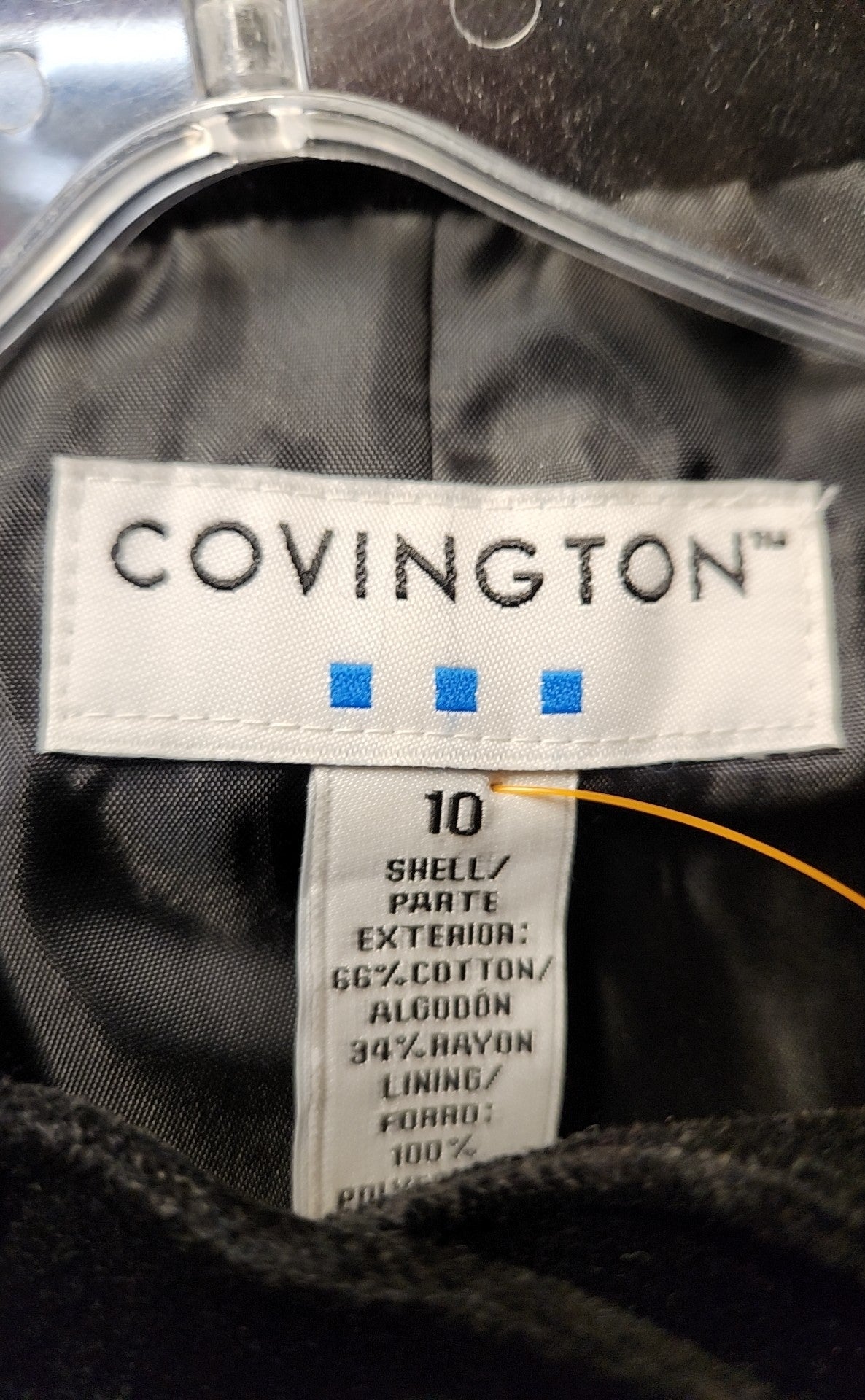 Covington Women's Size 10 Black Velour Jacket