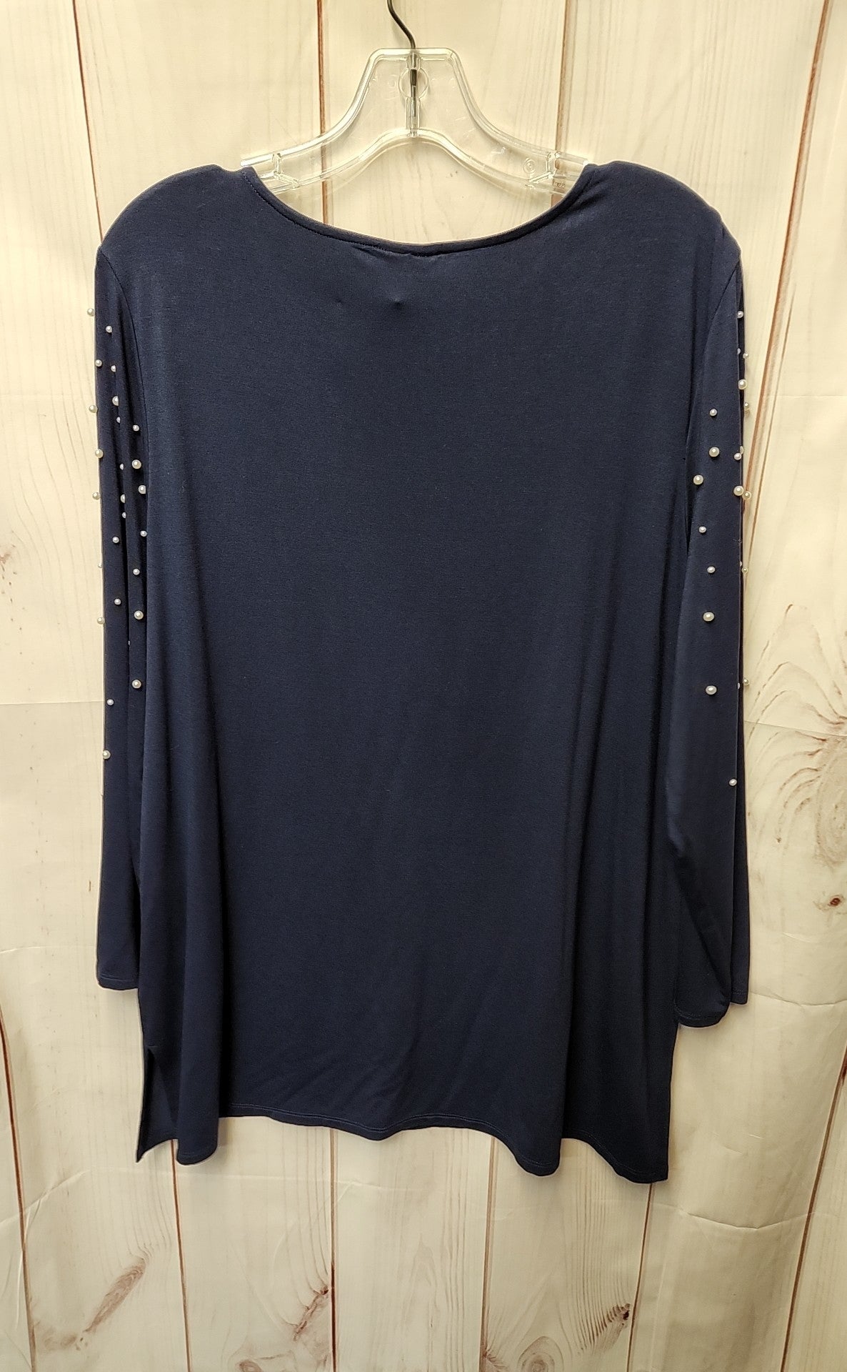 Chico's Women's Size 3 = US XL Navy Beaded Long Sleeve Top