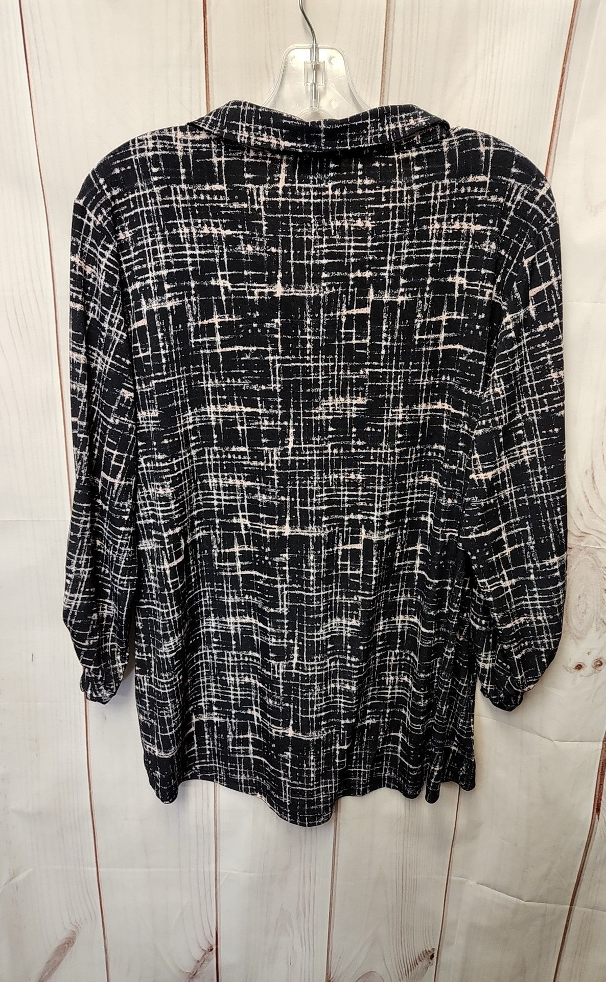 Jones New York Women's Size XL Black 3/4 Sleeve Top