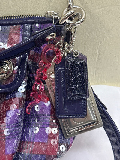 Coach 16048 Poppy Sequin Tartan Shoulder/Crossbody Purse Bag