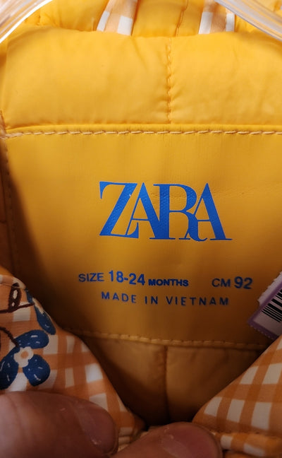 Zara Girl's Size 18-24 Months Yellow Jacket