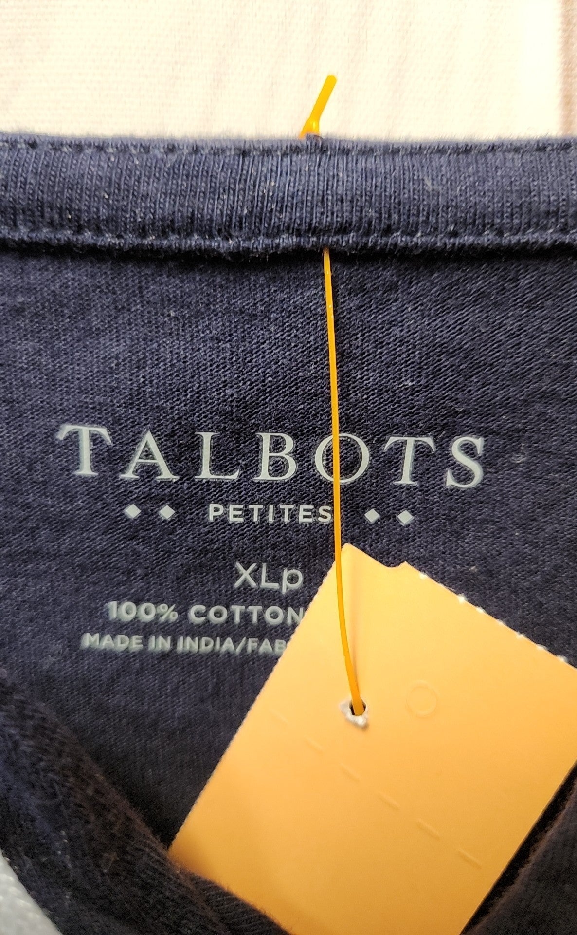 Talbots Women's Size XL Petite Navy 3/4 Sleeve Top