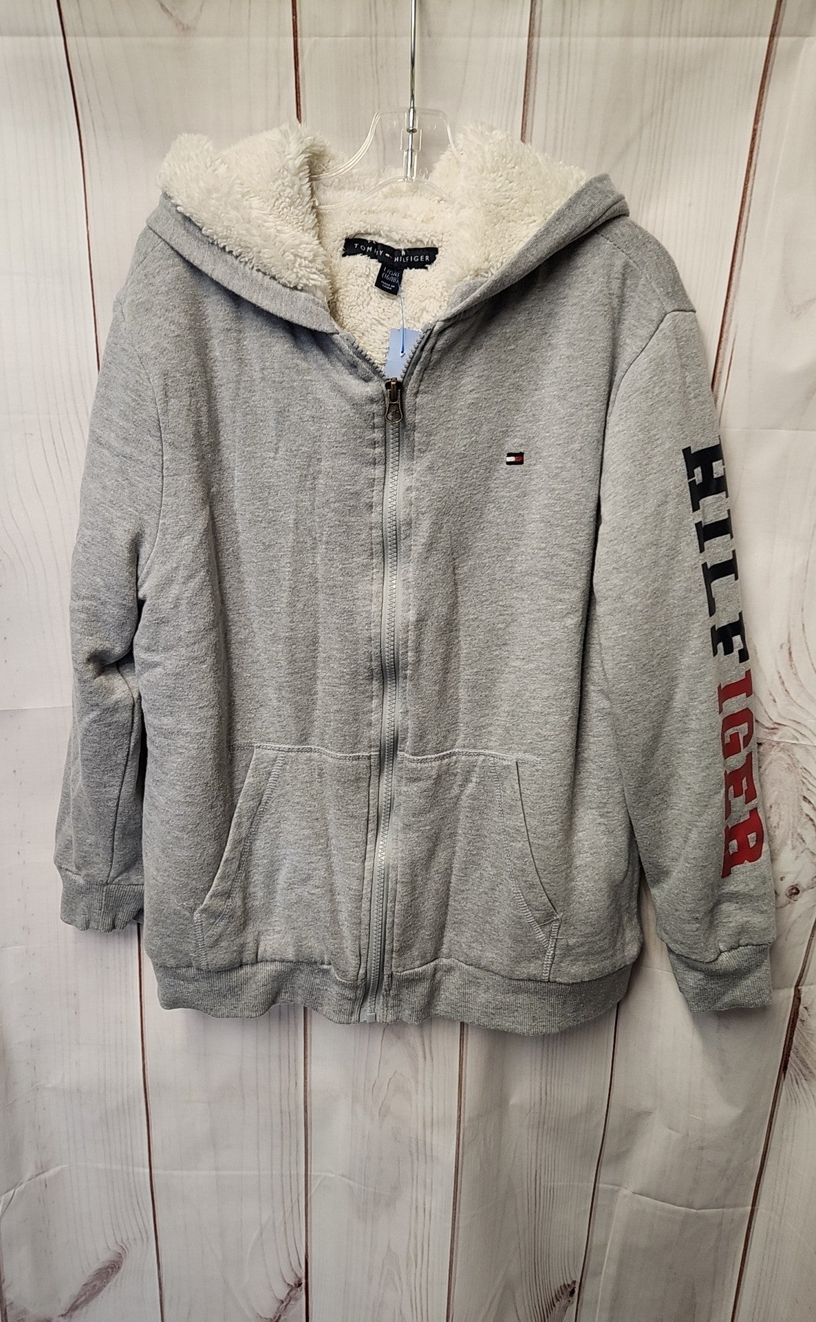 Tommy Hilfiger Boy's Size 16/18 Gray Full Zip Hooded Sweatshirt