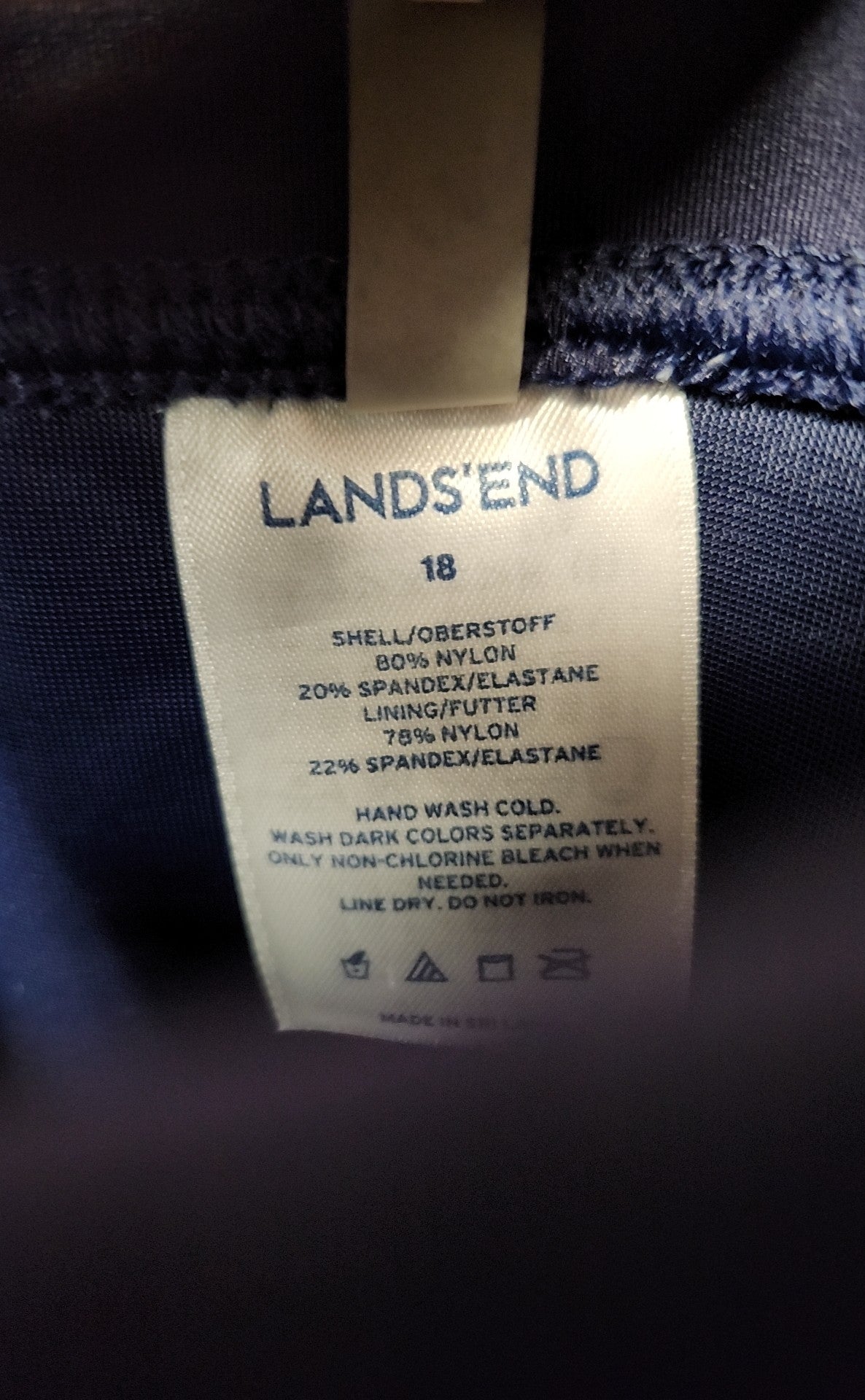 Lands End Women's Size 18 Navy Swim Bottom