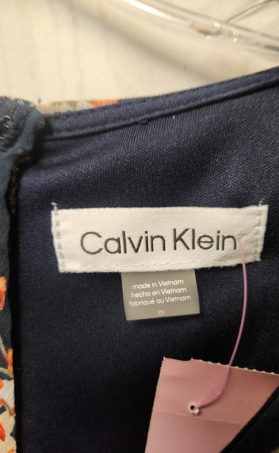 NWT Calvin Klein Women's Size 8 Navy Floral Dress