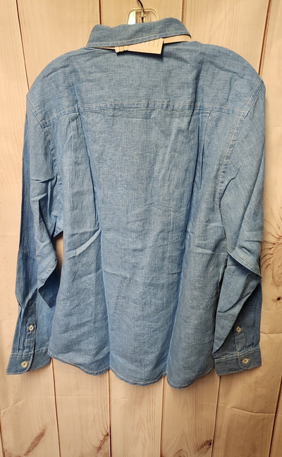 NWT Tommy Bahama Men's Size M Blue Linen Shirt