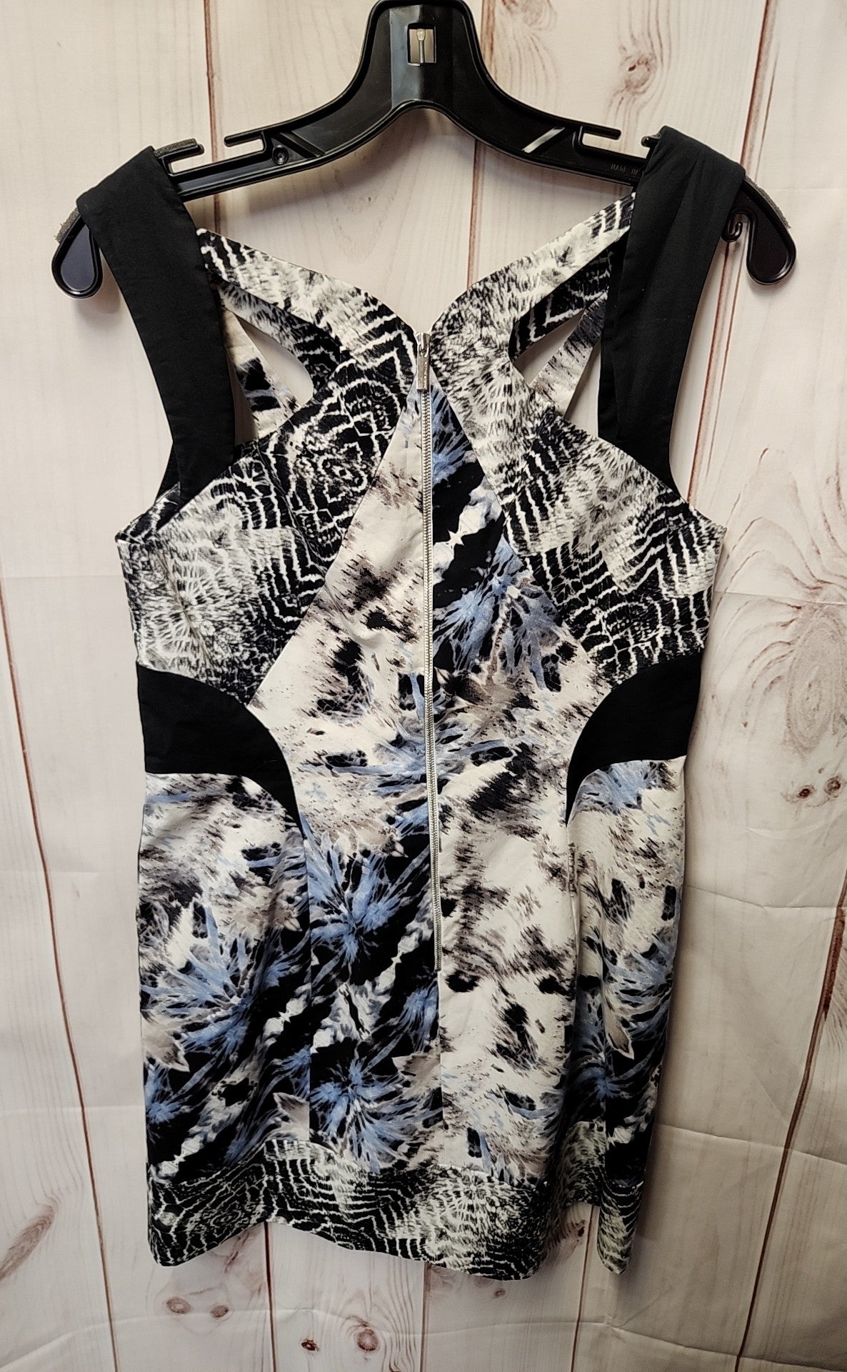 NWT $250 Karen Millen Women's Size 8 Gray White Blue Dress