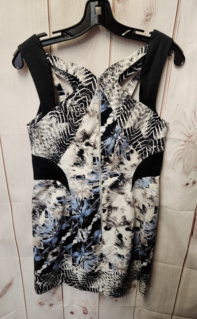 NWT $250 Karen Millen Women's Size 8 Gray White Blue Dress