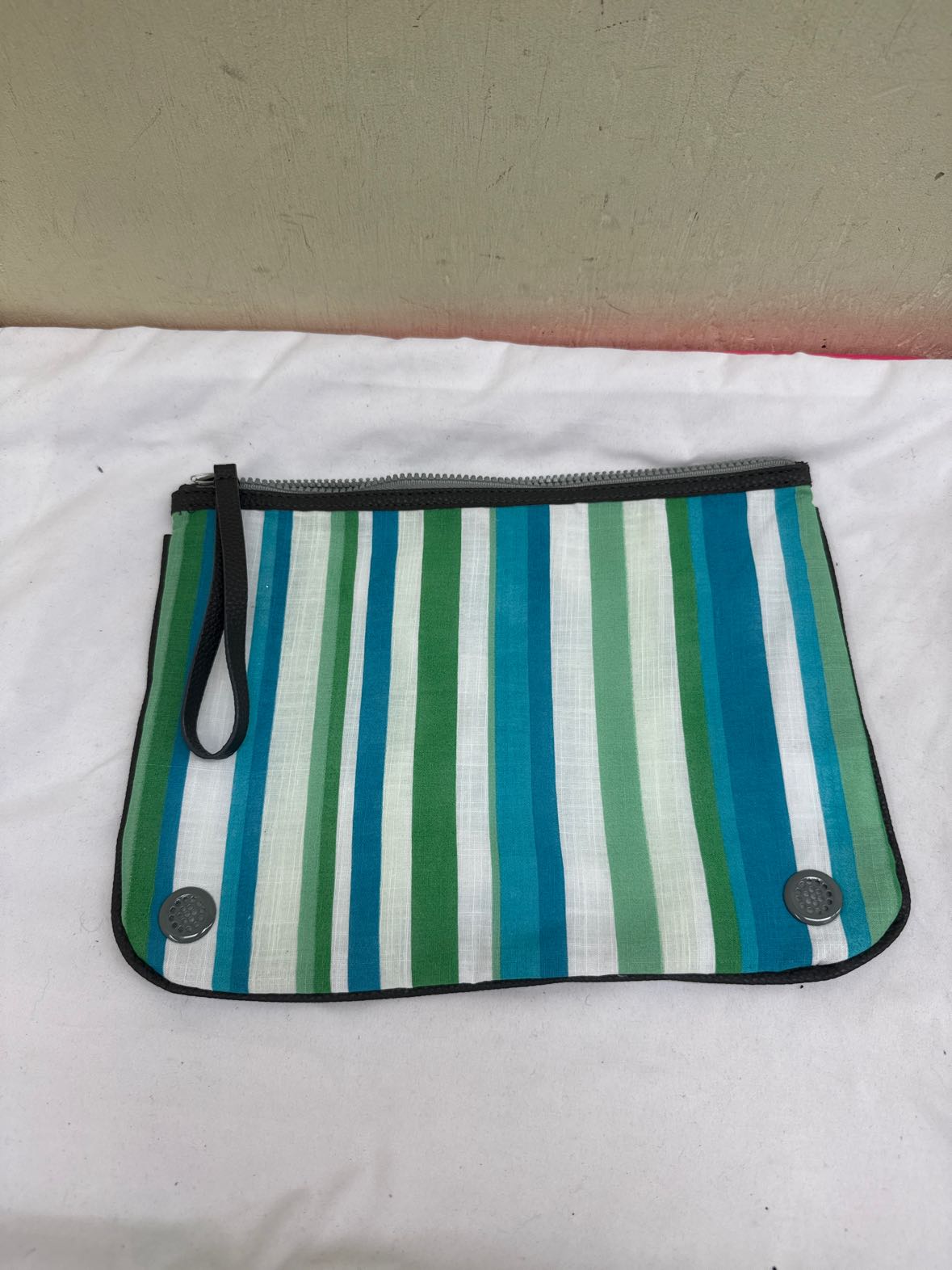 Blue & Green Wristlet