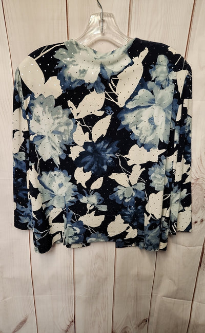 Jessica Howard Women's Size 16 Blue Floral Cardigan