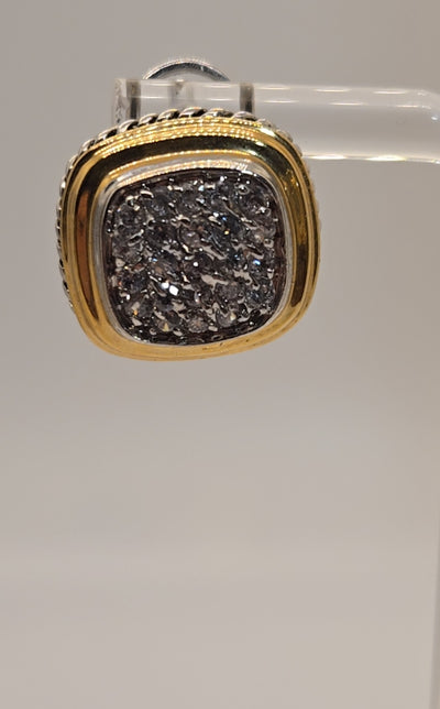 Silver & Gold Crystal Pave Earrings