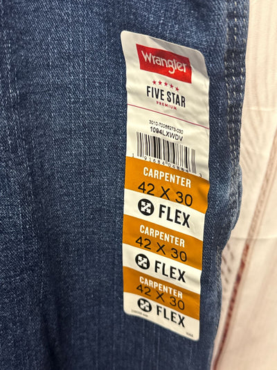 NWT Levis Men's Size 42x30 Blue Jeans Carpenter