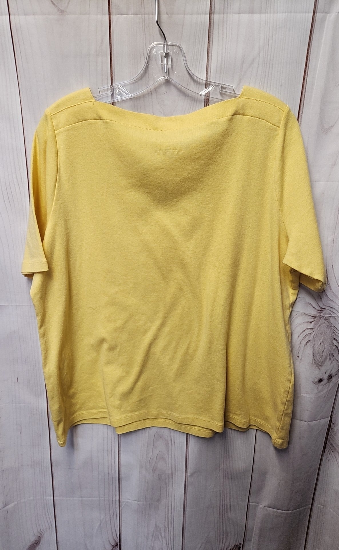 Talbots Women's Size 2X Yellow Short Sleeve Top