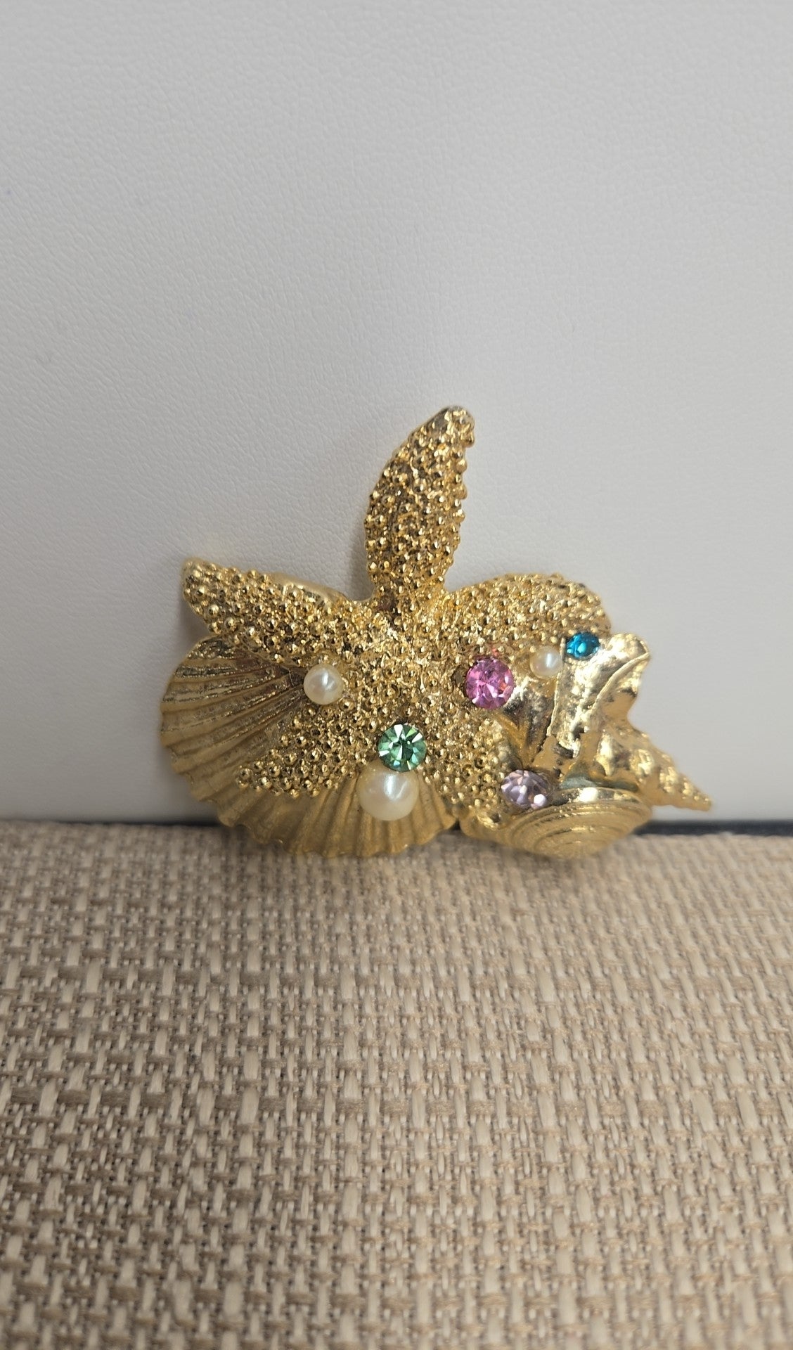 Gold Starfish Brooch Pin