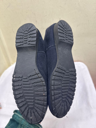 Lands End Women's Size 6-1/2 Navy Suede Boots Shoes