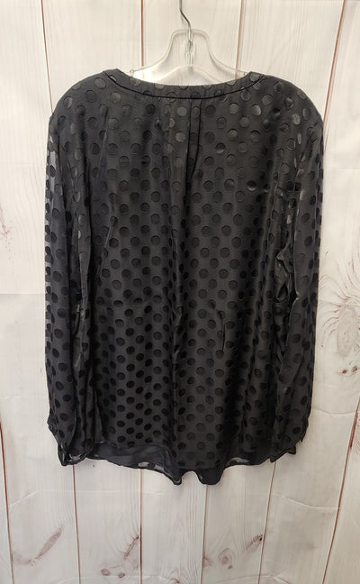 Talbots Women's Size 2X Black Long Sleeve Top