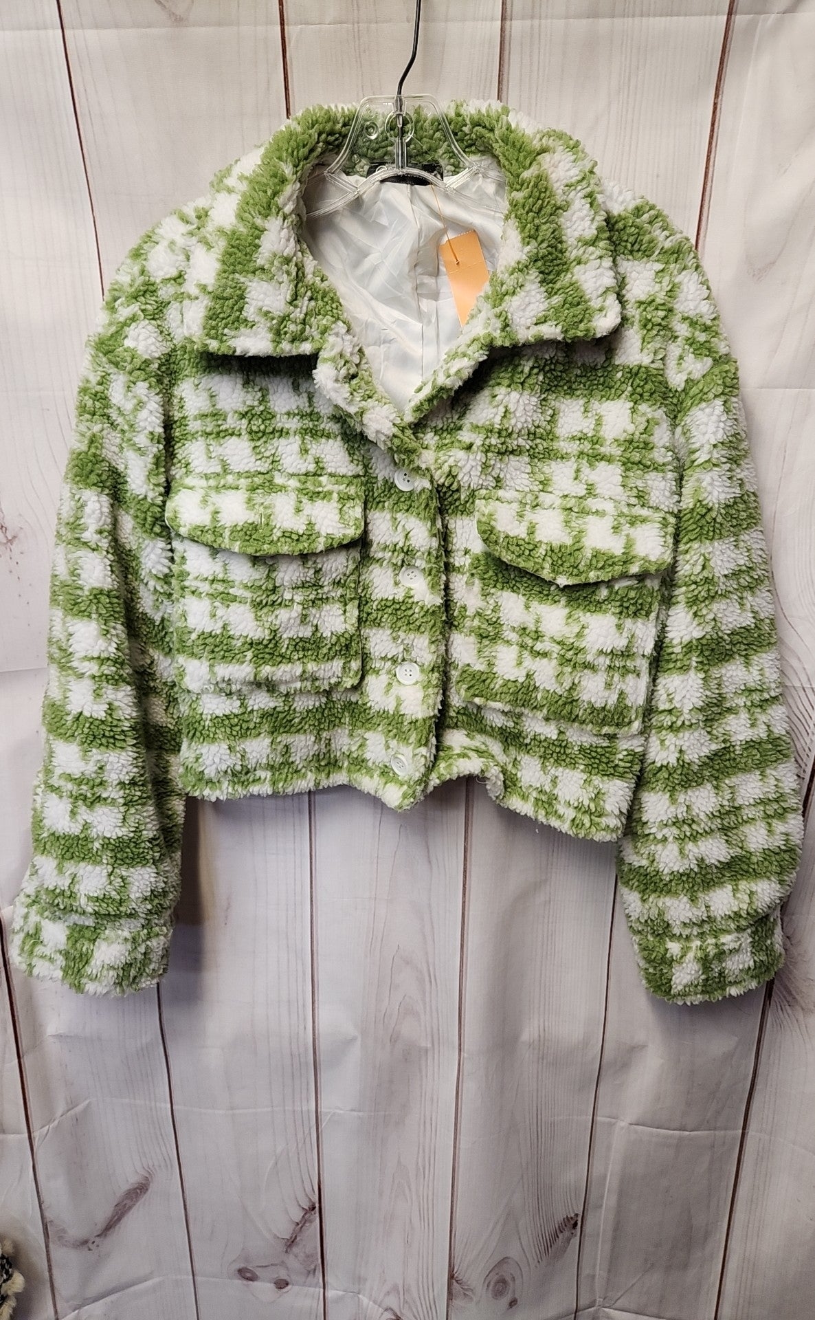 Pretty Garden Women's Size S White & Green Jacket