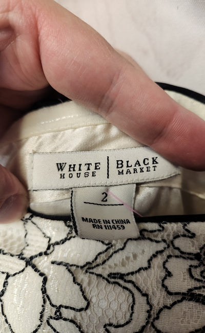 White House Black Market Women's Size 2 White Dress