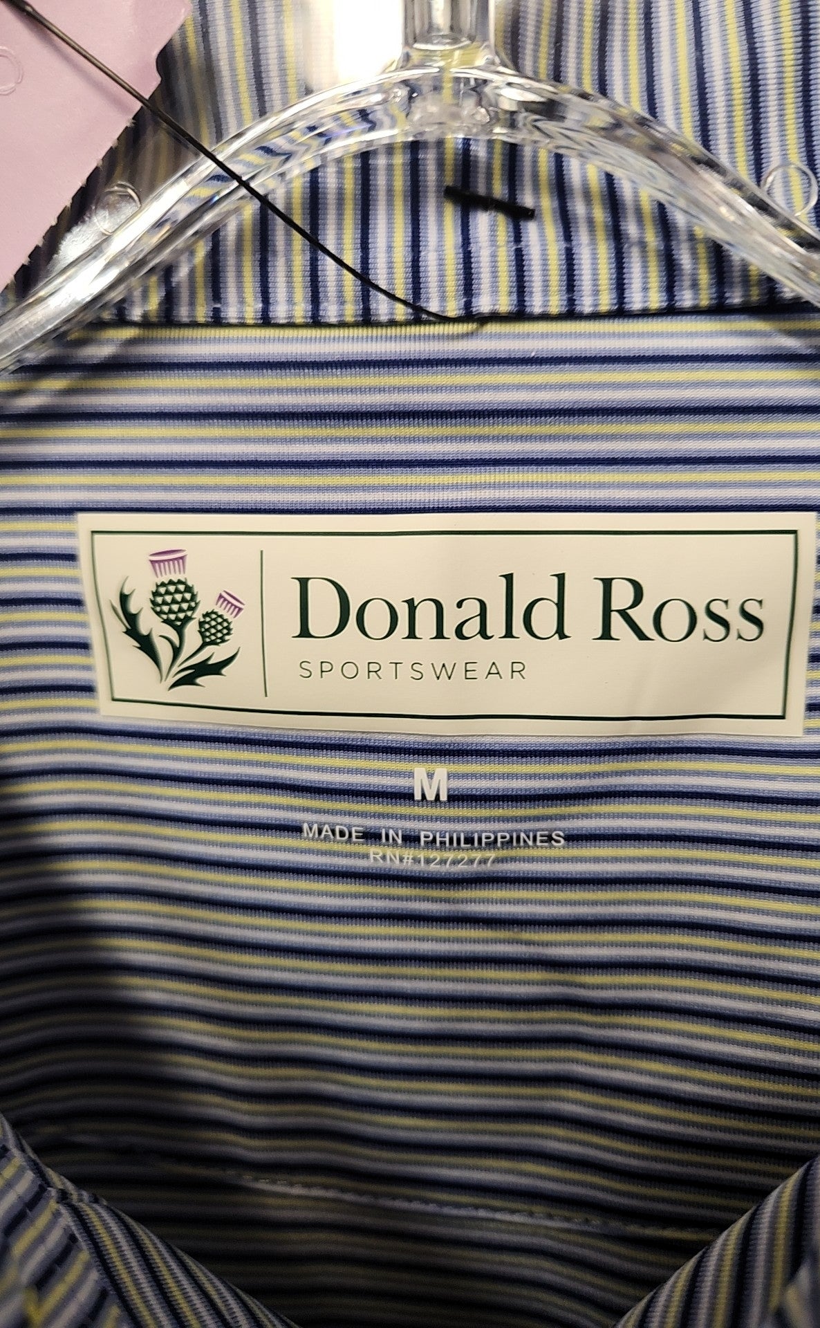 NWT Donald Ross Men's Size M Blue Shirt UPF 50+