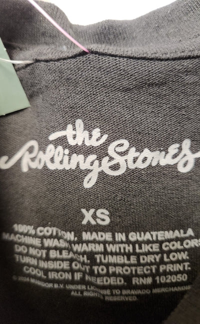 NWT The Rolling Stones Women's Size XS Black Short Sleeve Top