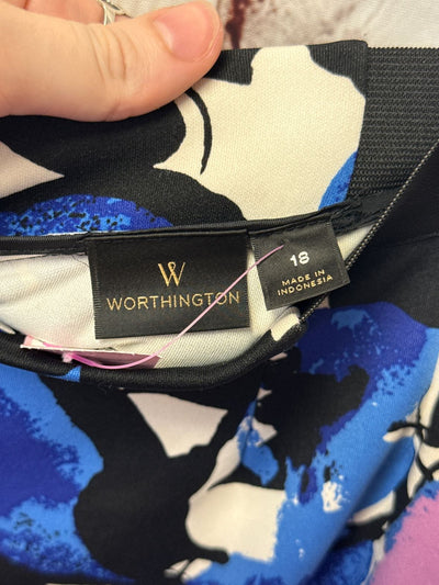 Worthington Women's Size 18 Blue Floral Skirt