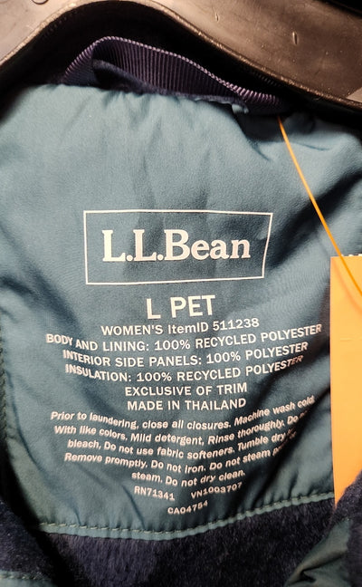 LL Bean Women's Size L Petite Teal Jacket