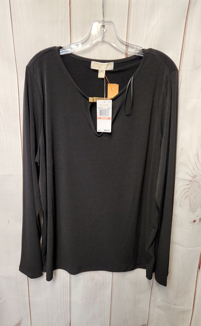 NWT Michael Kors Women's Size 2X Black Long Sleeve Top