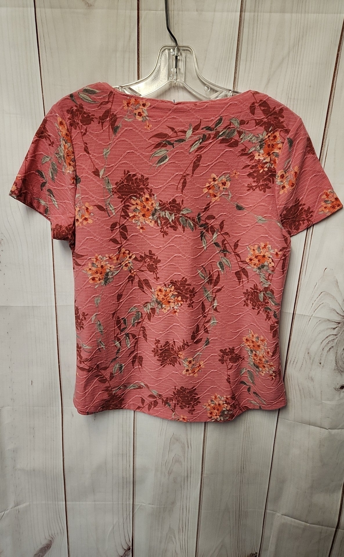 Croft & Barrow Women's Size S Petite Pink Floral Short Sleeve Top