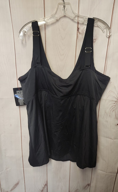 Swimsuits for all Women's Size 3X Black Swim Top
