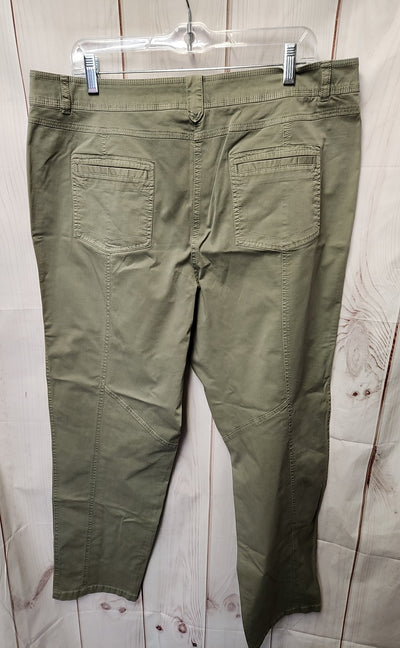 Chico's Women's Size 3 = US 16 Olive Green Pants