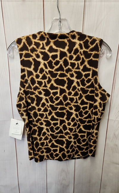 NWT Liz Claiborne Women's Size M Brown Animal Print Sleeveless Top