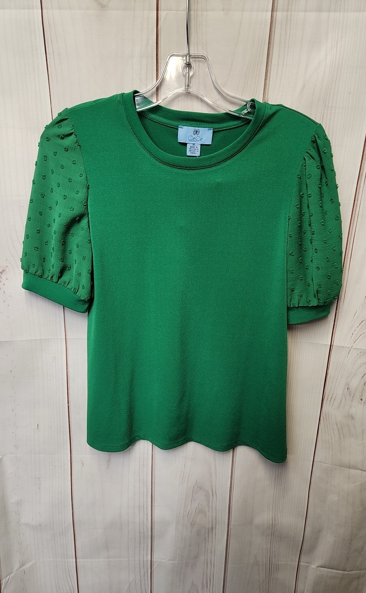 Cece Women's Size XS Green Short Sleeve Top
