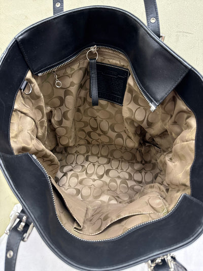 Coach 5123 Black Leather Shoulder Purse Bag