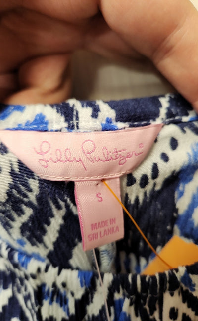 NWT Lilly Pulitzer Women's Size S Blue 3/4 Sleeve Top