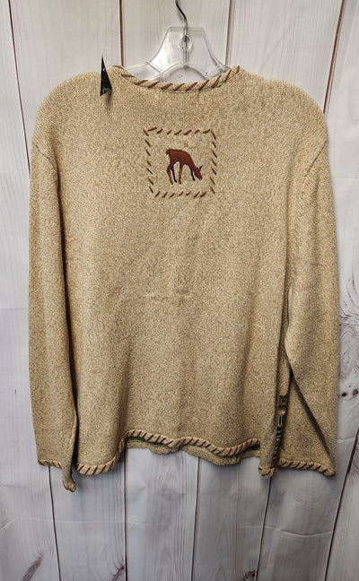 Crystal Kobe Women's Size L Beige Cardigan