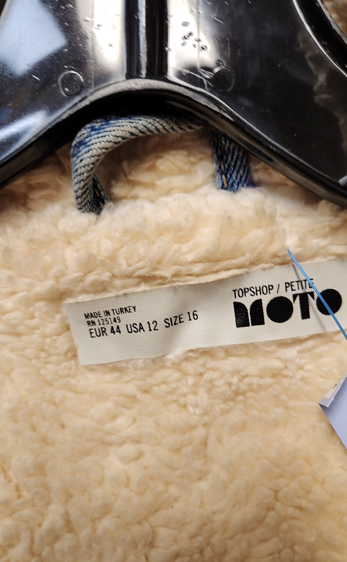 Topshop Women's Size 12 Petite Blue Jacket