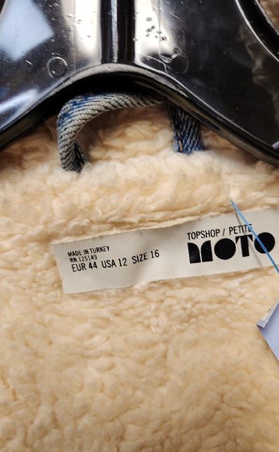 Topshop Women's Size 12 Petite Blue Jacket