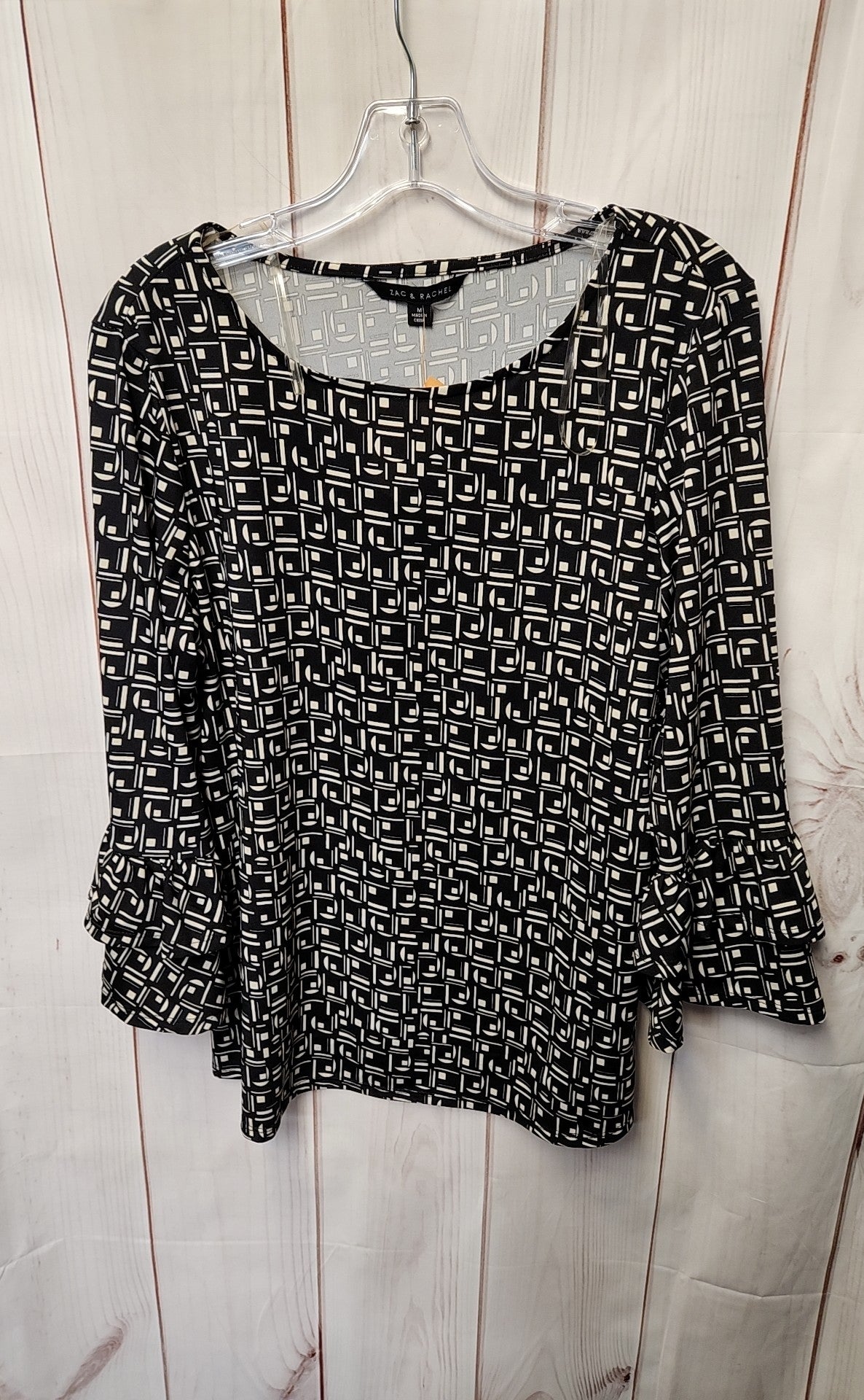 Zac & Rachel Women's Size M Black 3/4 Sleeve Top
