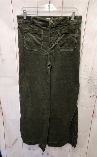 Loft Women's Size 4 Green Corduroy Pants The Palmer Wide Leg