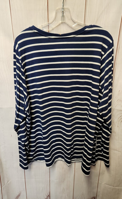 Lands End Women's Size 2X Navy Long Sleeve Top