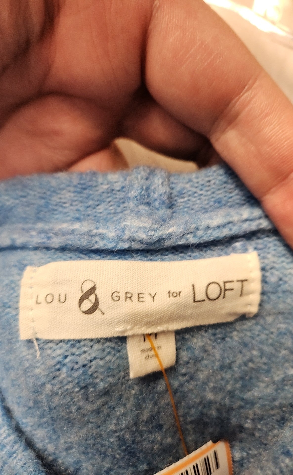 Lou & Grey Women's Size M Blue Hooded Sweater
