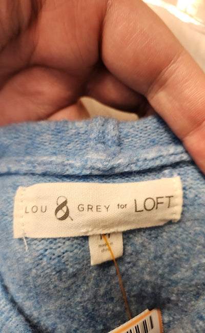 Lou & Grey Women's Size M Blue Hooded Sweater