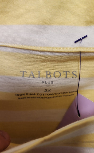 NWT Talbots Women's Size 2X Yellow Short Sleeve Top