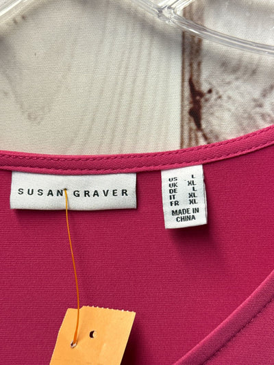 Susan Graver Women's Size L Pink 3/4 Sleeve Top