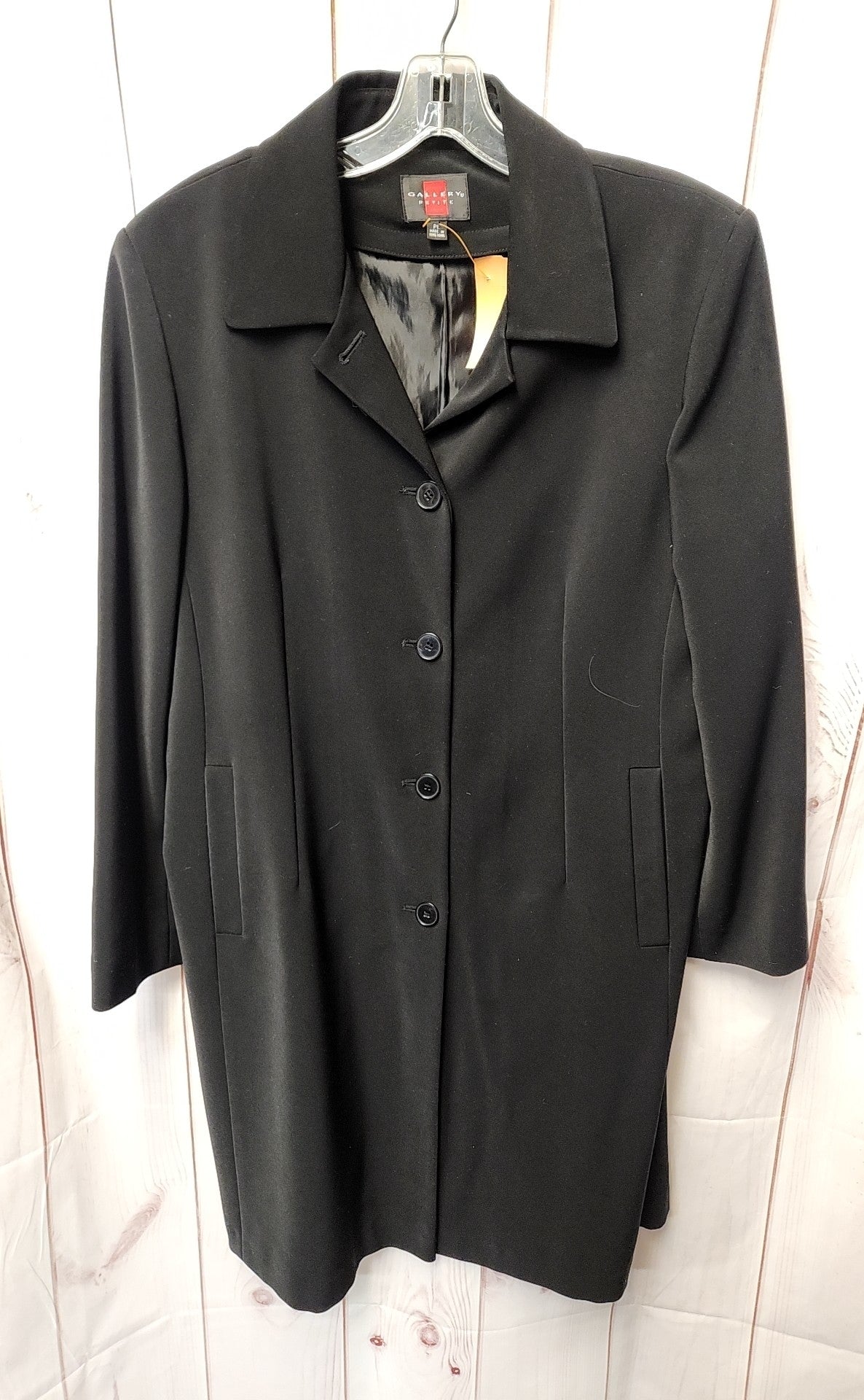 Gallery Women's Size L Petite Black Coat