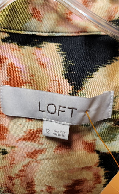 Loft Women's Size 12 Black & Pink Floral Dress
