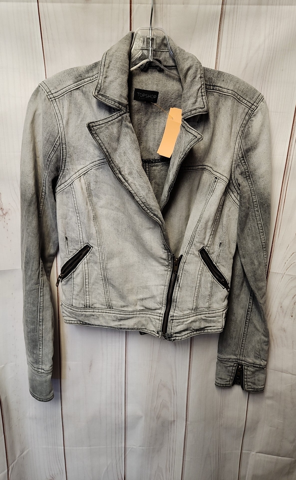 Topshop Women's Size 4 Gray Denim Jacket